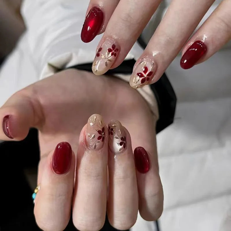 Flora Press-On Nails - 24pcs