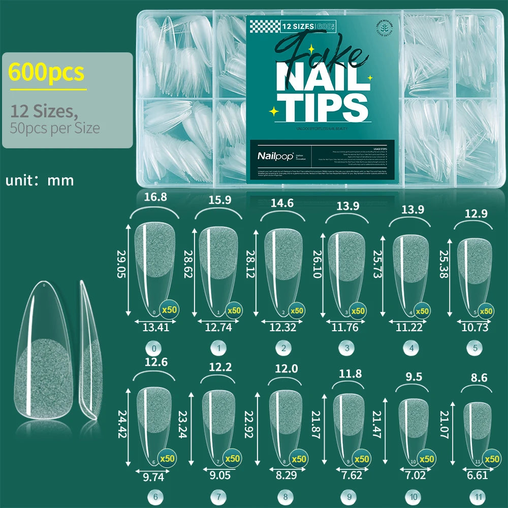 Soft Gel Nail Tips - 600pcs