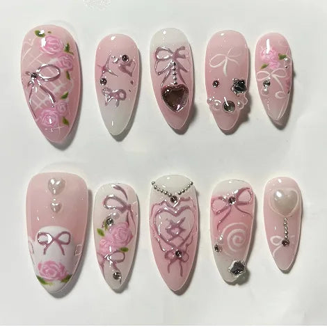 Flora Press-On Nails - 24pcs