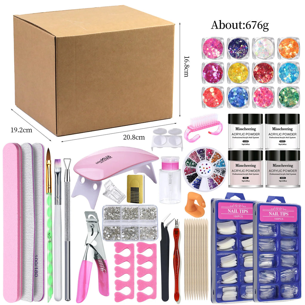 Complete Nail Kit with Crystal Powder