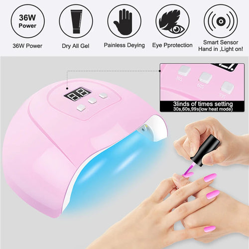 Gel Nail Polish Kit with UV Lamp