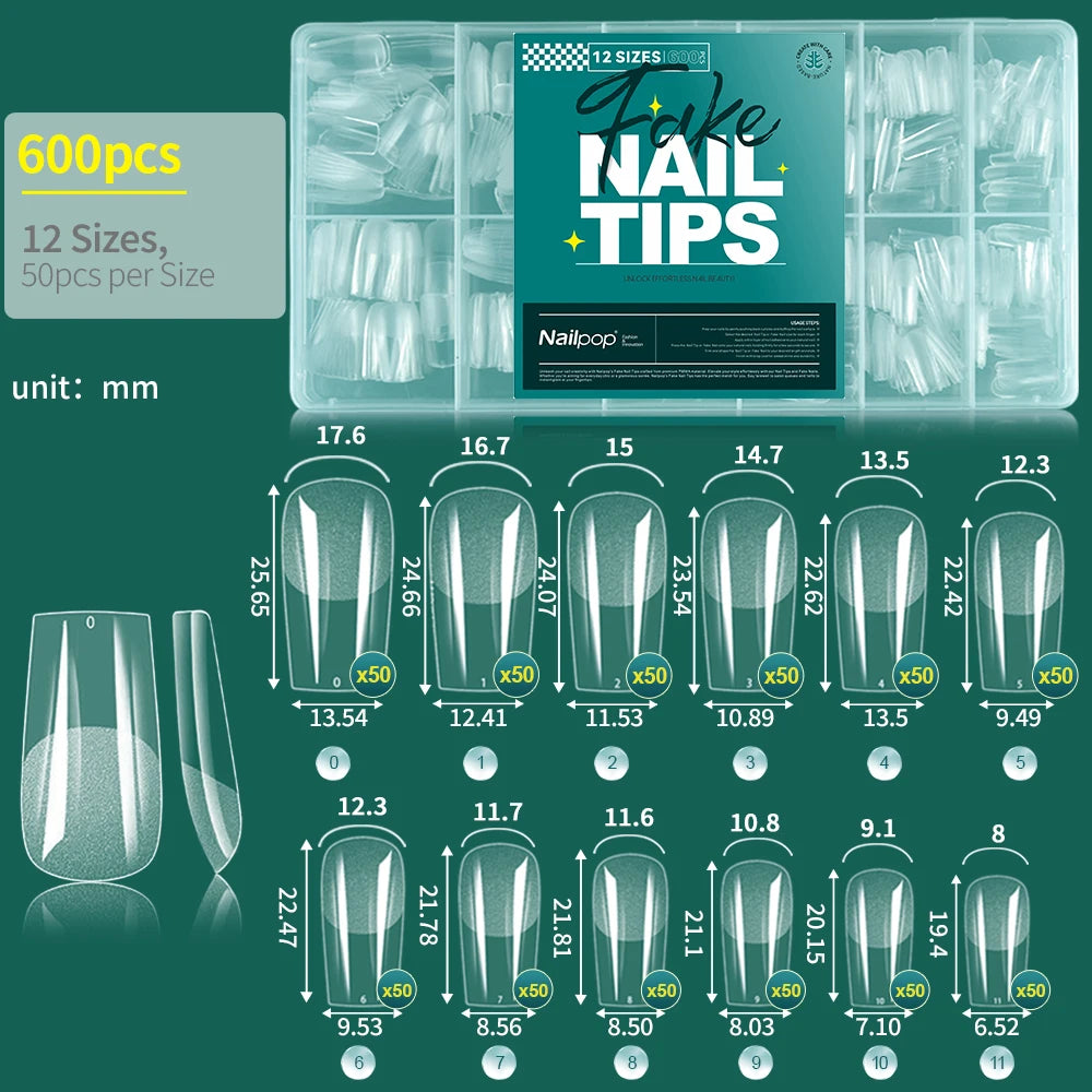 Soft Gel Nail Tips - 600pcs