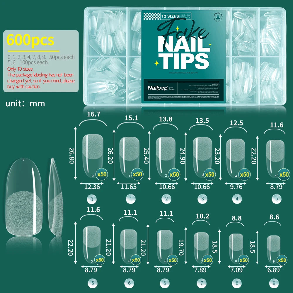 Soft Gel Nail Tips - 600pcs