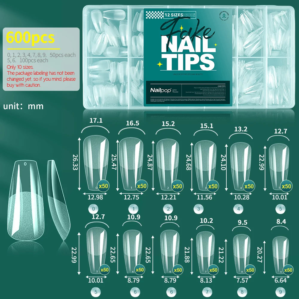 Soft Gel Nail Tips - 600pcs